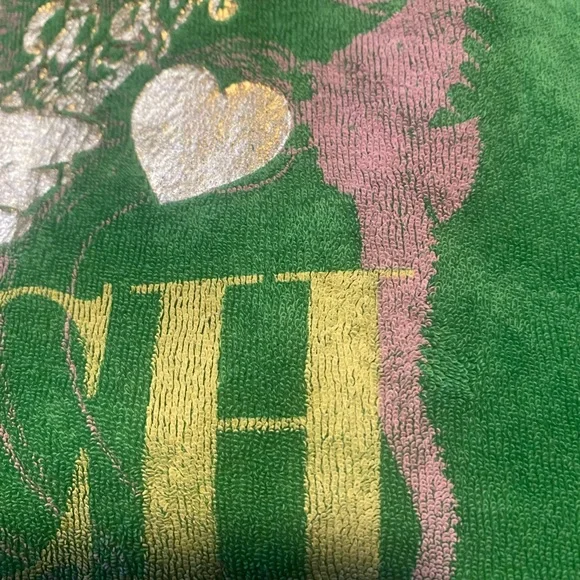 Juicy Couture Vintage Sz S Green Terry Cloth Hoodie w Gold & Crystal Design - Picture 13 of 15